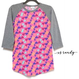 LuLaRoe Multi-Colored Randy Baseball Tee